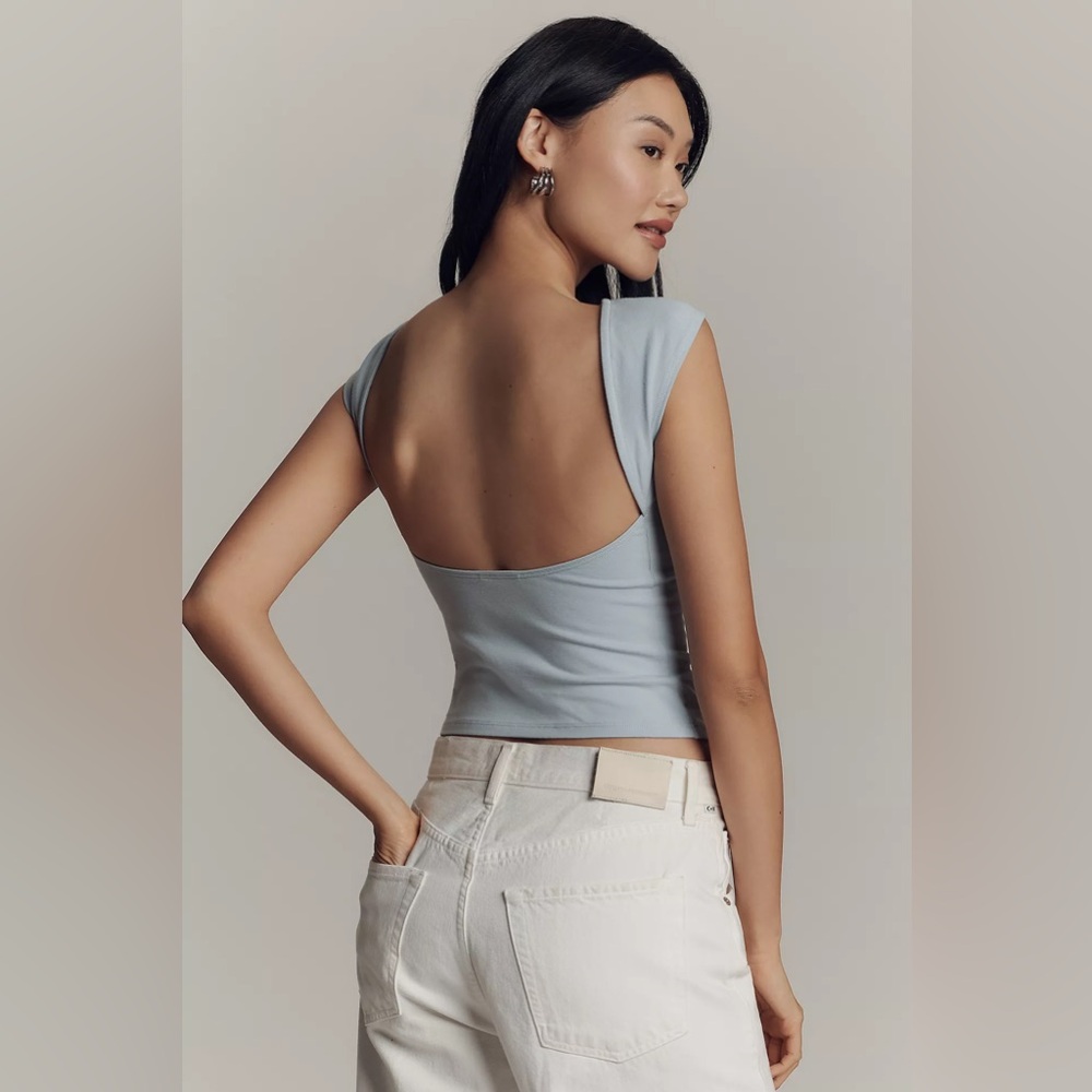 Reformation Dara Top in Light Blue